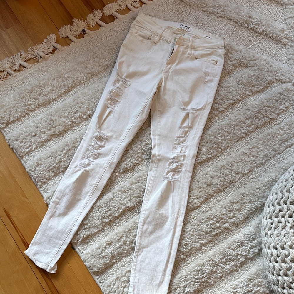 Frame Denim Women's Skinny Jeans in White